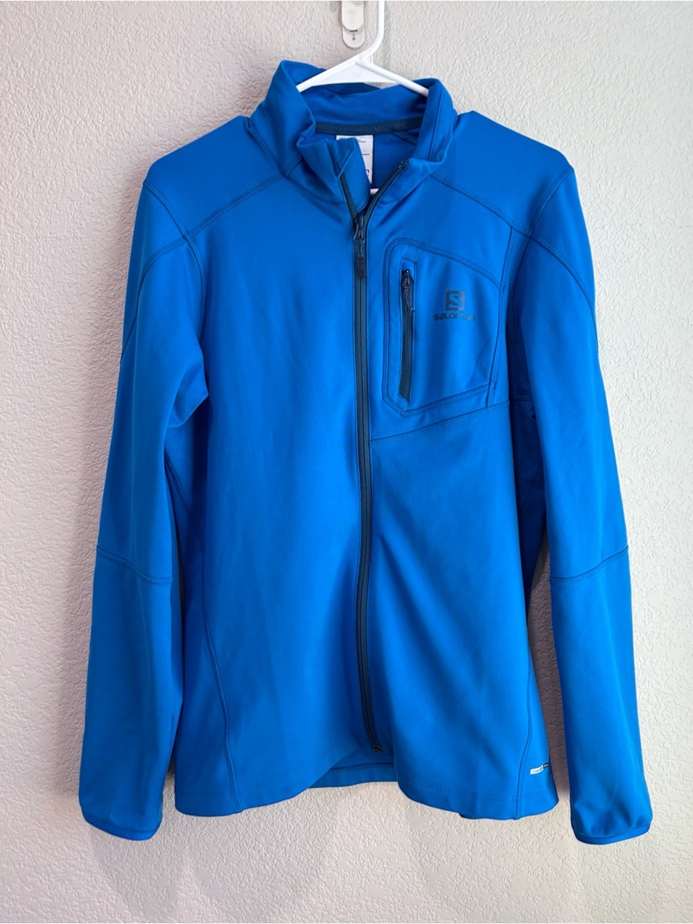 Men’s Salomon Discovery Full Zip Mid Layer Jacket Blue Size Medium